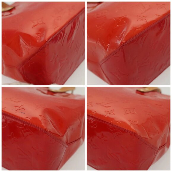 LOUIS VUITTON Monogram Vernis Reade PM Hand Bag Red Rouge M91088 LV Auth 140205 - Picture 14 of 16
